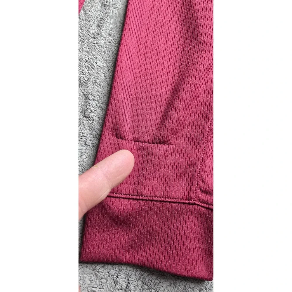 Nike Basketball Shirt Womens Large Burgundy Long Sleeve Training Mesh Jersey